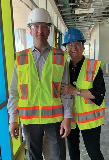 Sue Lindstrom with Senior Project Manager of the MUSC Children’s Hospital, John Sion.