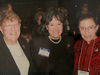 Ginsburg with Former South Carolina Supreme Court Chief Justice Jean Toal (left) and Columbia attorney Vickie Eslinger at a North Carolina Bar Association event.