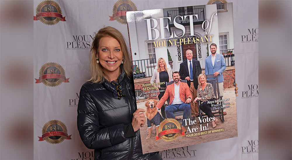 Juli Kaplan displays recent cover shot for Best of Mount Pleasant Magazine