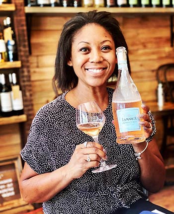 Ebony Mullins, the owner of Leeah’s Old Village Wine Shop in Mt Pleasant, SC